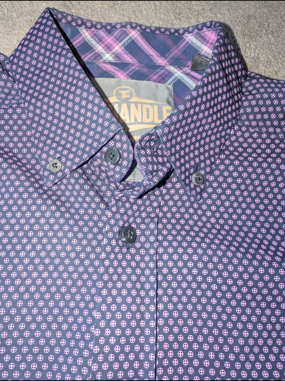 Panhandle Men's Patterned Long-Sleeve Dress Shirt - Purple